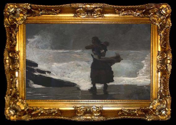 framed  Winslow Homer The Gale (mk44), ta009-2